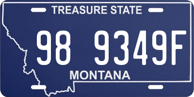 MT license plate 989349F