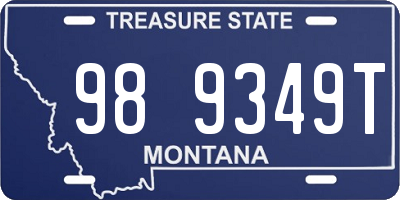 MT license plate 989349T