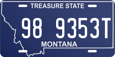 MT license plate 989353T