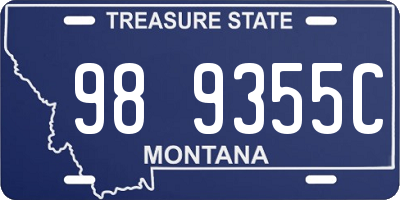 MT license plate 989355C