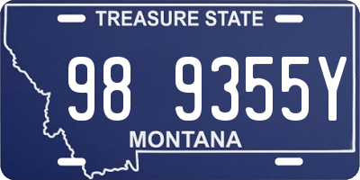 MT license plate 989355Y