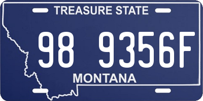 MT license plate 989356F