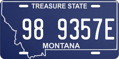 MT license plate 989357E