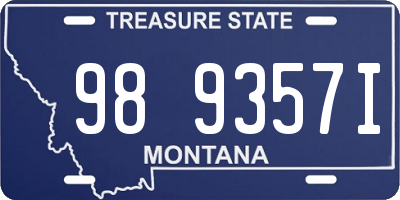 MT license plate 989357I