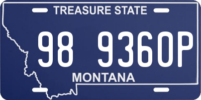 MT license plate 989360P