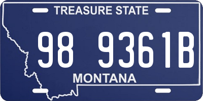 MT license plate 989361B
