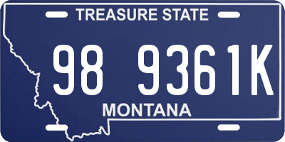 MT license plate 989361K