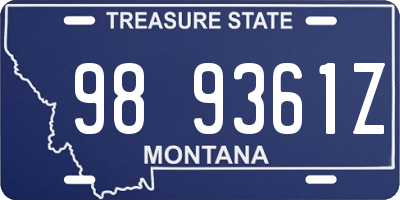 MT license plate 989361Z