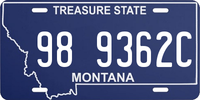 MT license plate 989362C