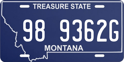 MT license plate 989362G