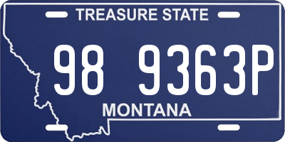 MT license plate 989363P