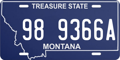 MT license plate 989366A