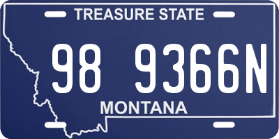 MT license plate 989366N