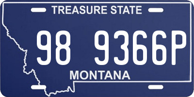 MT license plate 989366P
