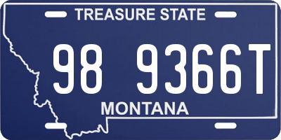 MT license plate 989366T