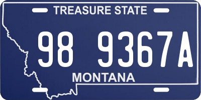 MT license plate 989367A