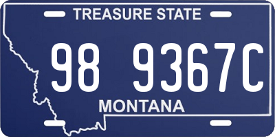MT license plate 989367C