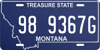 MT license plate 989367G