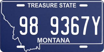 MT license plate 989367Y