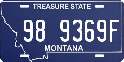 MT license plate 989369F