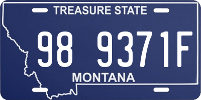 MT license plate 989371F