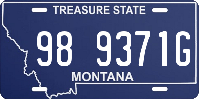 MT license plate 989371G
