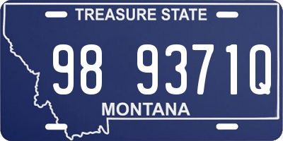 MT license plate 989371Q