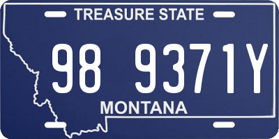 MT license plate 989371Y
