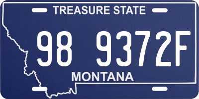 MT license plate 989372F