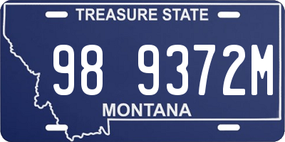 MT license plate 989372M