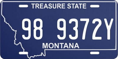 MT license plate 989372Y