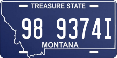 MT license plate 989374I