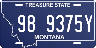 MT license plate 989375Y