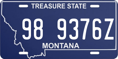 MT license plate 989376Z