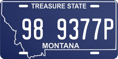 MT license plate 989377P
