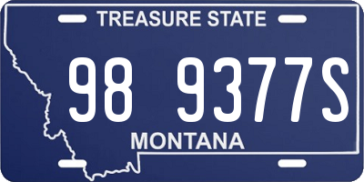 MT license plate 989377S