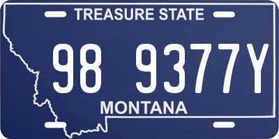 MT license plate 989377Y