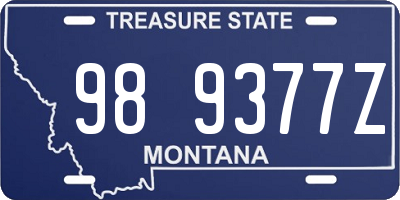 MT license plate 989377Z