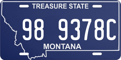 MT license plate 989378C