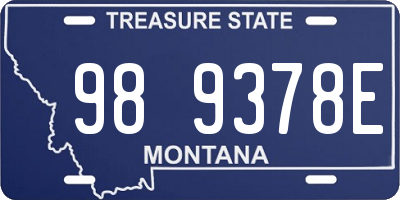 MT license plate 989378E