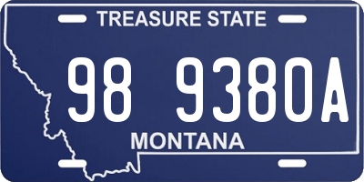 MT license plate 989380A