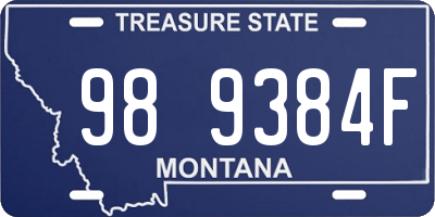 MT license plate 989384F