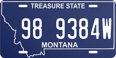 MT license plate 989384W