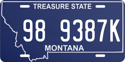 MT license plate 989387K