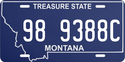 MT license plate 989388C