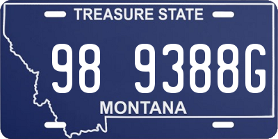 MT license plate 989388G