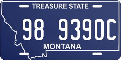MT license plate 989390C