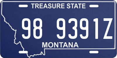 MT license plate 989391Z