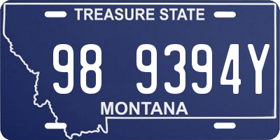 MT license plate 989394Y