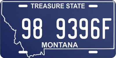 MT license plate 989396F